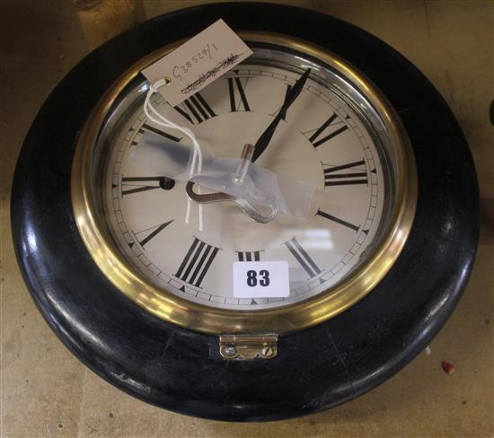 Ebonised wall clock